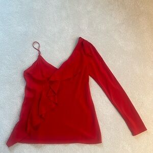 Diane Von Furstenberg Silk Ruffle Blouse